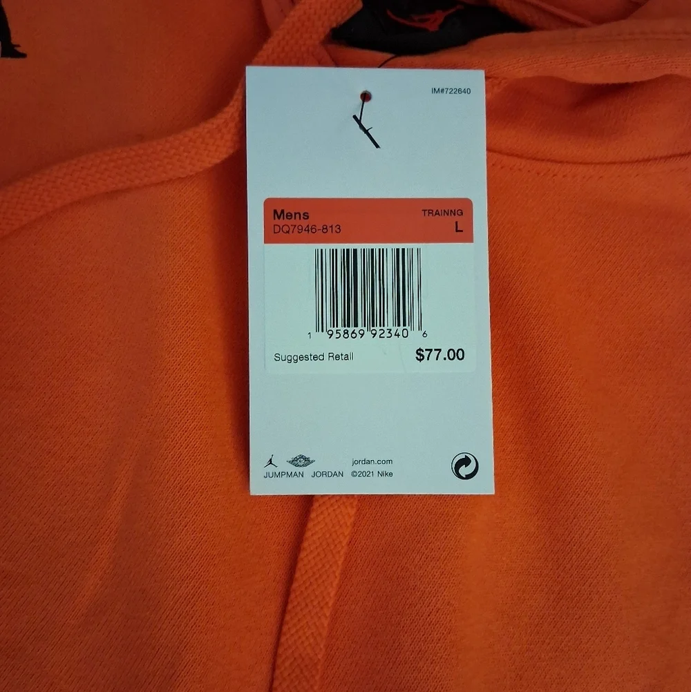 Jordan Orange Sleeveless Training Hoodie with Black Logo